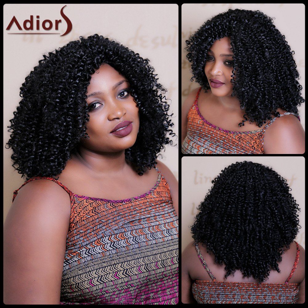 [88% OFF] Fluffy Afro Curly Capless Vogue Long Black Heat 