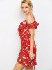 Floral Boho Mini Holiday Wrap Dress -  