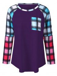 raglan shirt with plaid sleeves