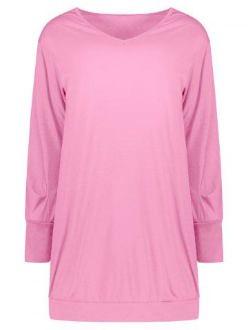 pink long sleeve t shirt dress