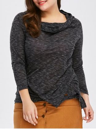 Fashionable Off-The-Shoulder Solid Color Plus Size 3/4 Sleeve T-Shirt For Women