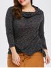Fashionable Off-The-Shoulder Solid Color Plus Size 3/4 Sleeve T-Shirt For Women -  