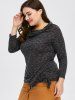 Fashionable Off-The-Shoulder Solid Color Plus Size 3/4 Sleeve T-Shirt For Women -  