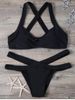 Criss Cross Cut Out Bikini Set -  