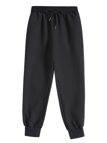 Black S Drawstring Jogger Sweat Pants | RoseGal.com