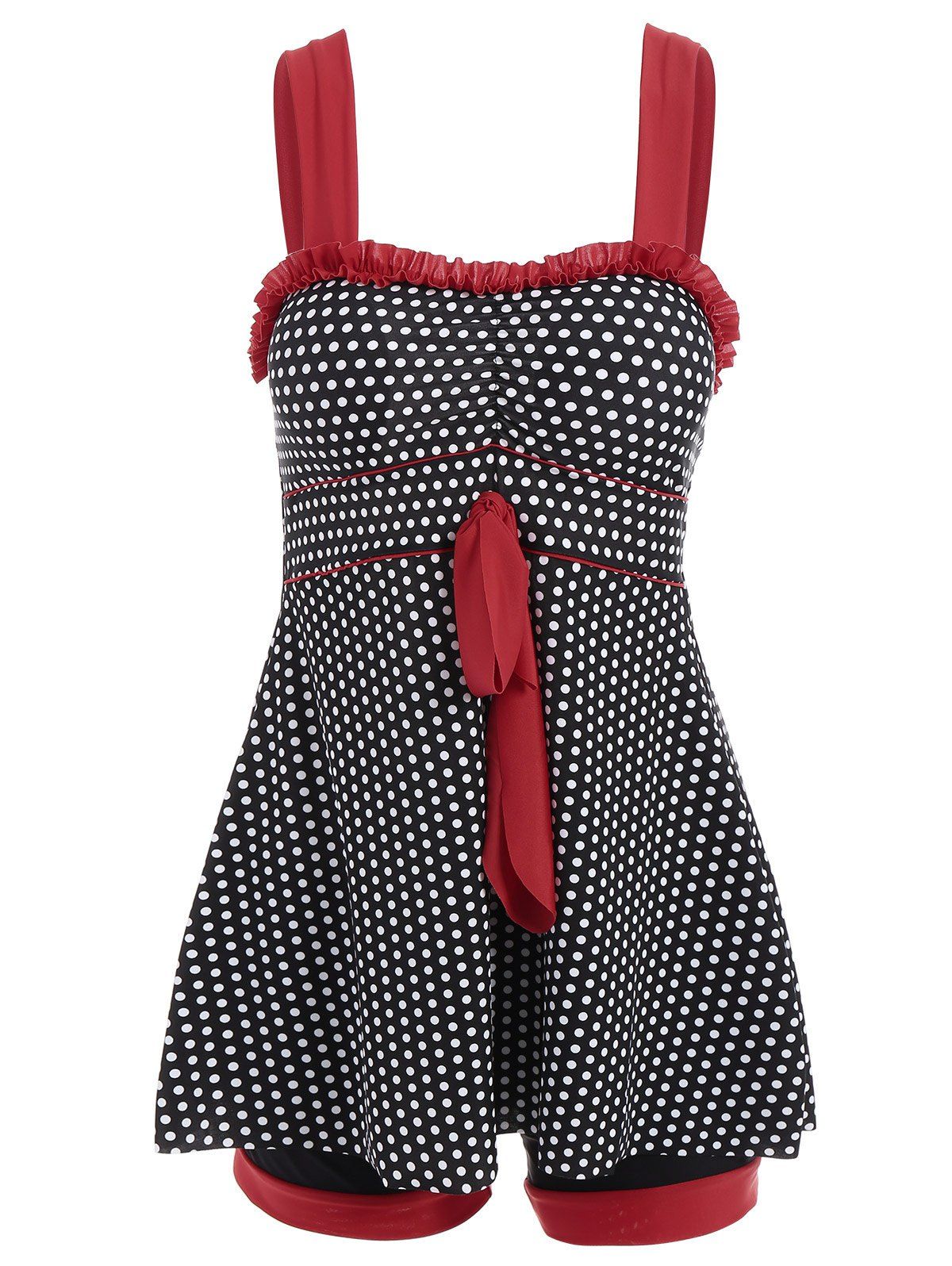 [39 OFF] Vintage Tankini Top And Boyleg Bottoms Swimwear Rosegal