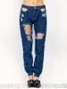 Ripped Pencil Jogger Jeans -  