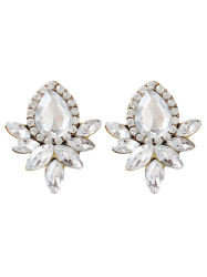 Boucles d'oreilles en cristal artificiel embelli goutte d'eau de bijoux faux -  