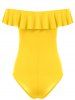 Off The Shoulder Ruffle One Piece Swimsuit -  