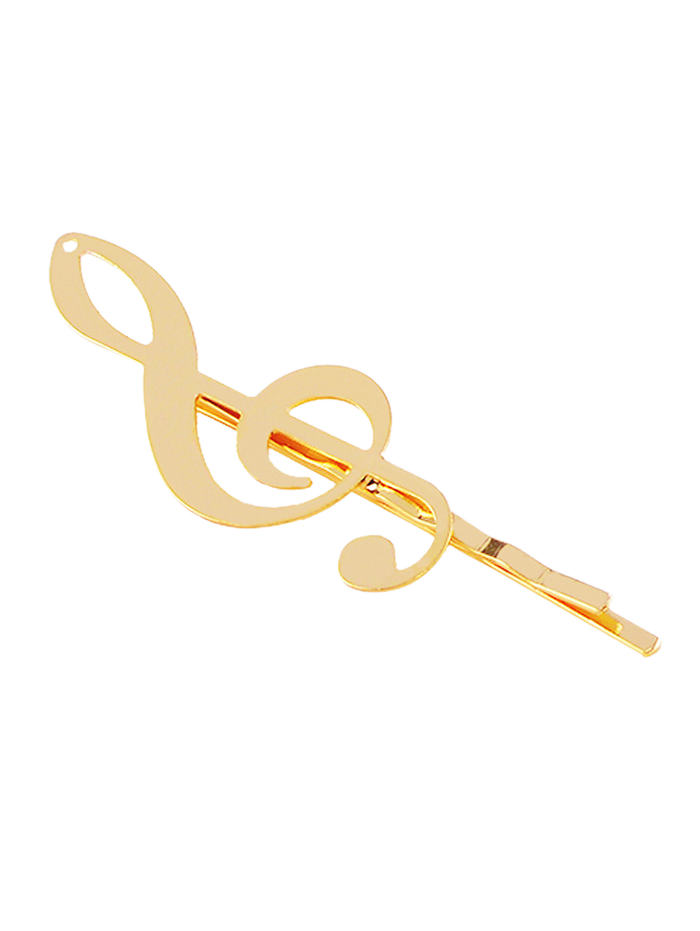

Alloy Music Note Hair Accessory, Golden
