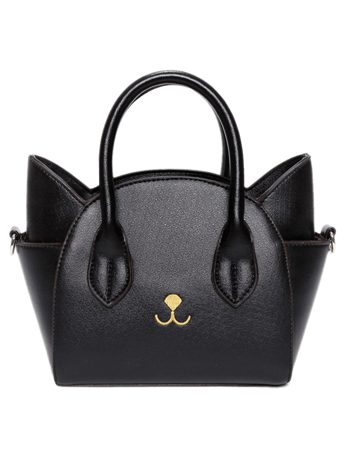

Charming Cat Shape and Solid Color Design Tote Bag For Women, Black