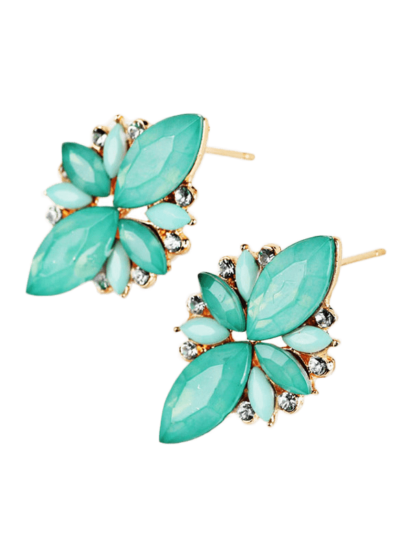 

Candy Color Faux Gems Embellished Earrings, Azure