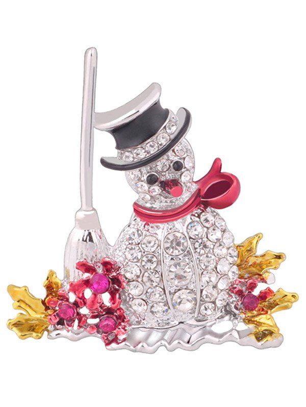 

Christmas Snowman Brooch, White
