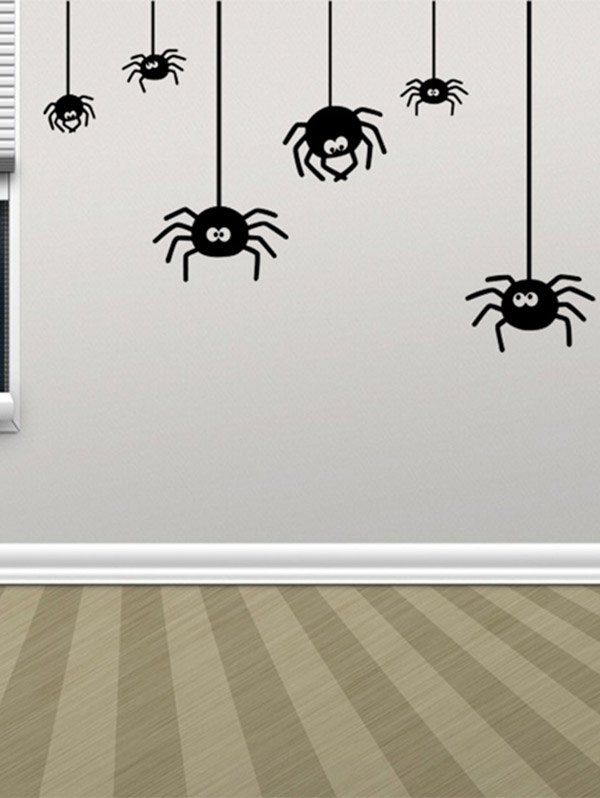 

Irregular Spider Design Halloween Vinyl Wall Stickers Custom, Black