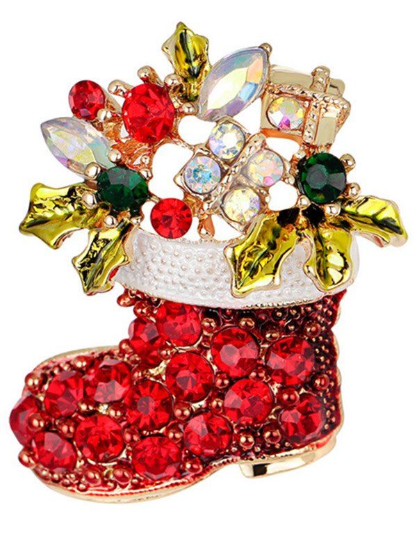 

Christmas Shoe Brooch, Red