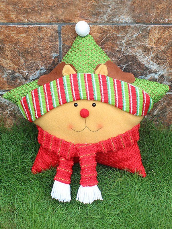 

Christmas Party Decoration Reindeer Star Pillow, Yellow