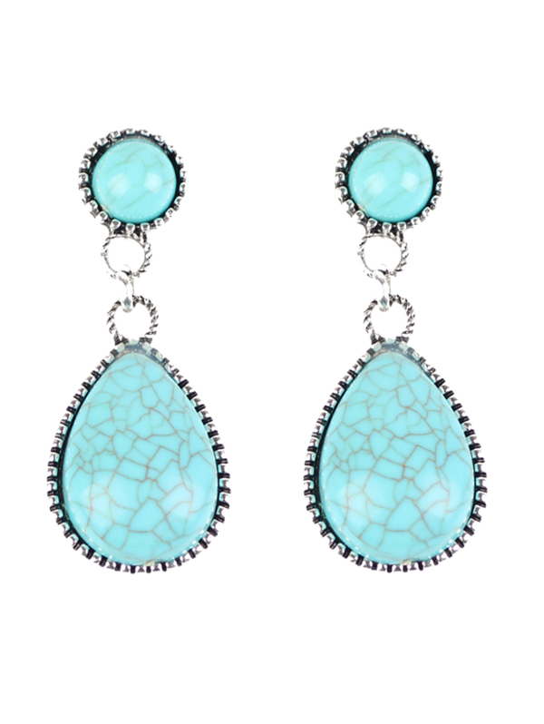 

Bohemian Artificial Turquoise Water Drop Earrings, Windsor blue