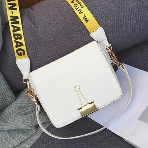 Printed Strap Flap Crossbody Bag