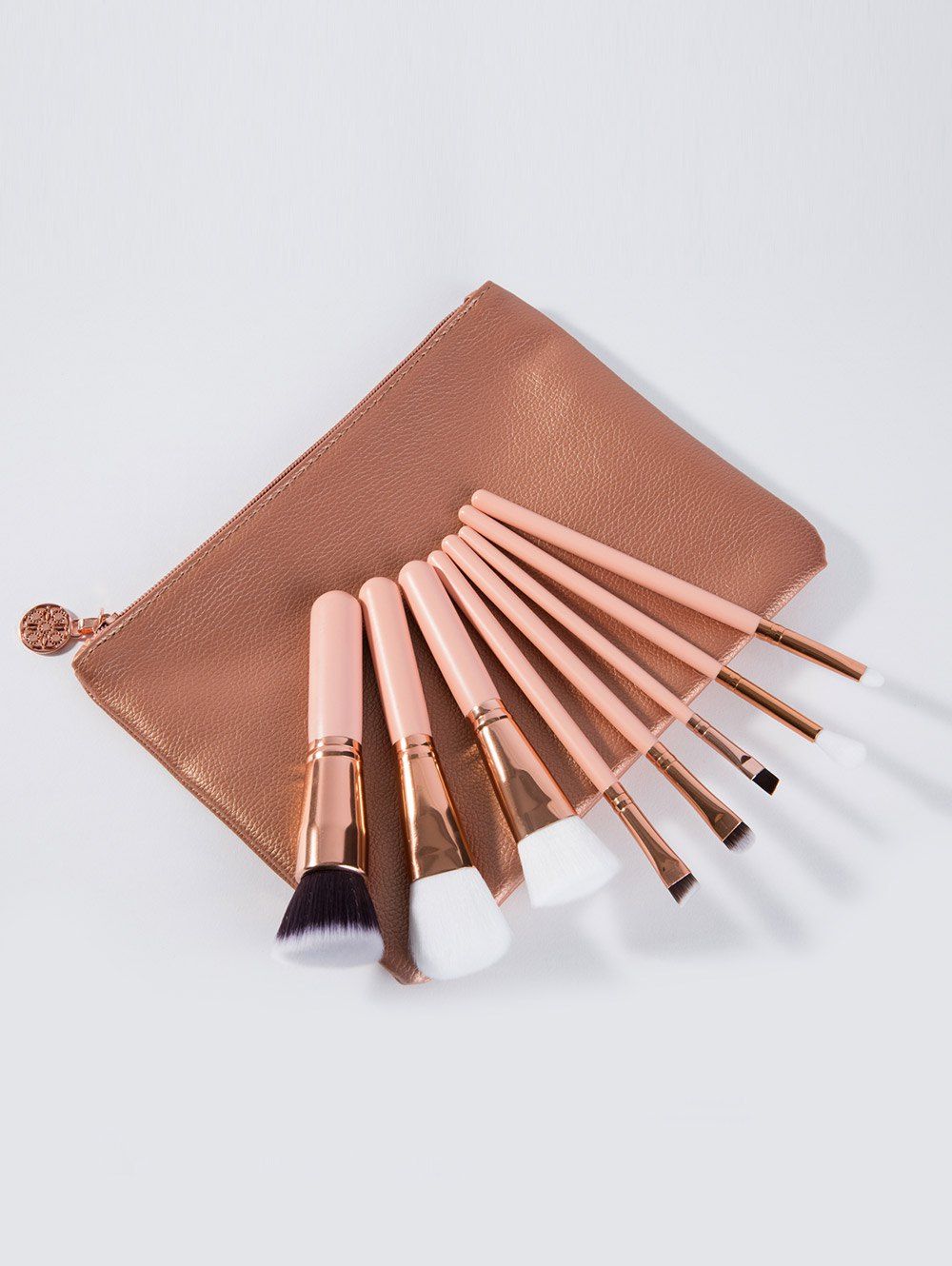 [15 OFF] 8 Pcs Makeup Brushes Set With Brush Bag Rosegal