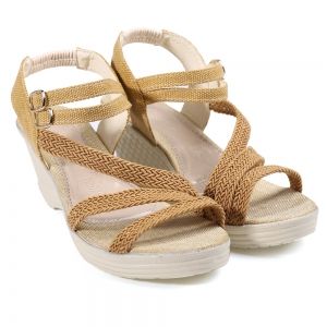 Woven Belt Wedge Heel Sandals