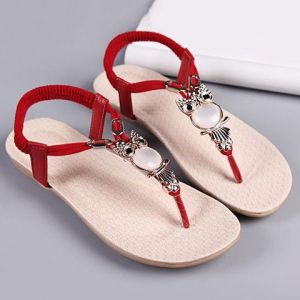 Elastic Band Faux Leather Sandals