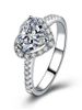 Rhinestone Heart Shaped Wedding Ring -  