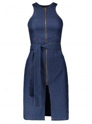 zip up jean dress