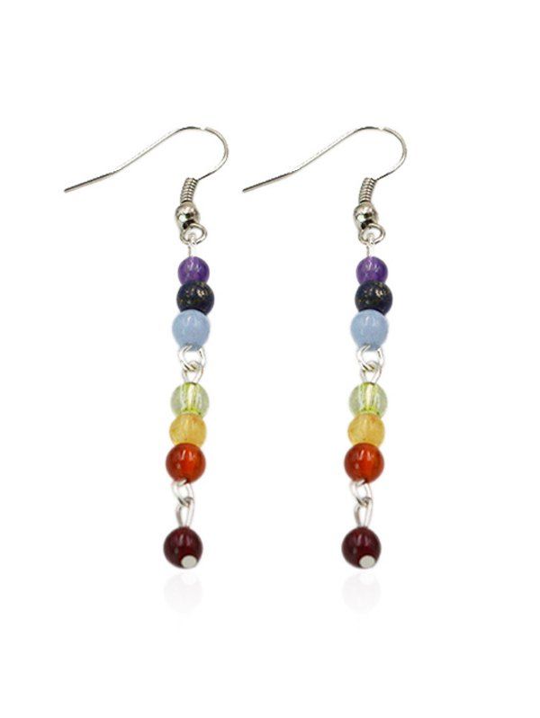 

Multicolour Faux Gem Beads Drop Earring, Colormix
