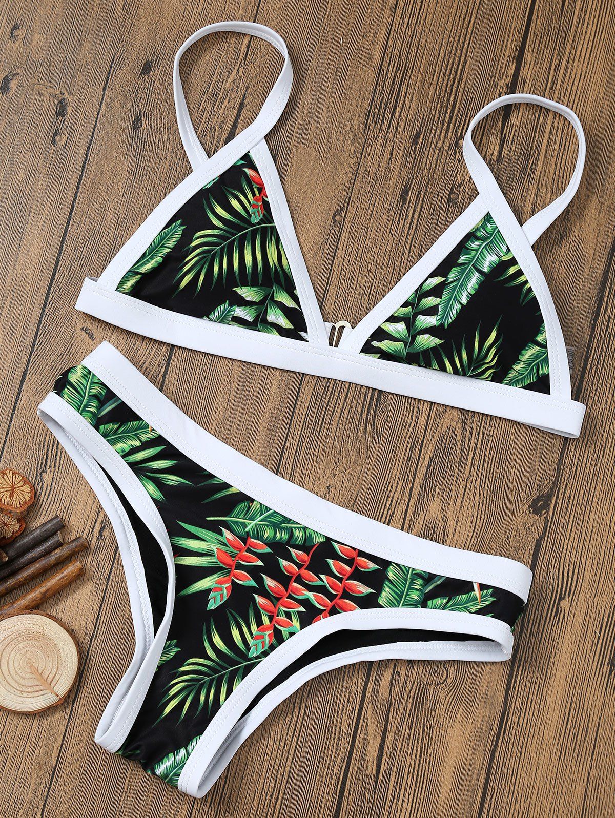 34 Off Tropical Printed Bikini Set Rosegal