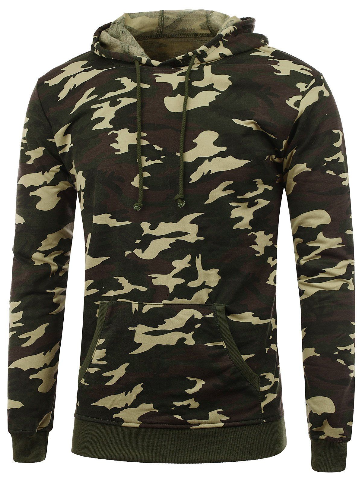 [33% OFF] Camo Print Pullover Hoodie | Rosegal