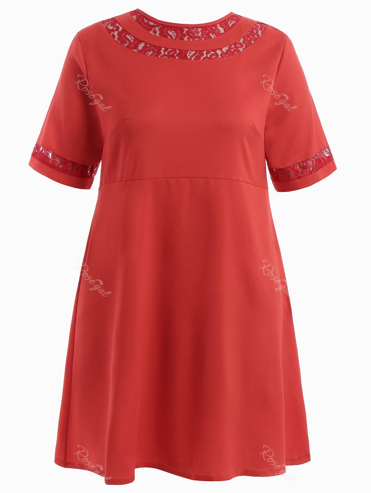 18 Off Lace Trim Plus Size Shift Dress Rosegal