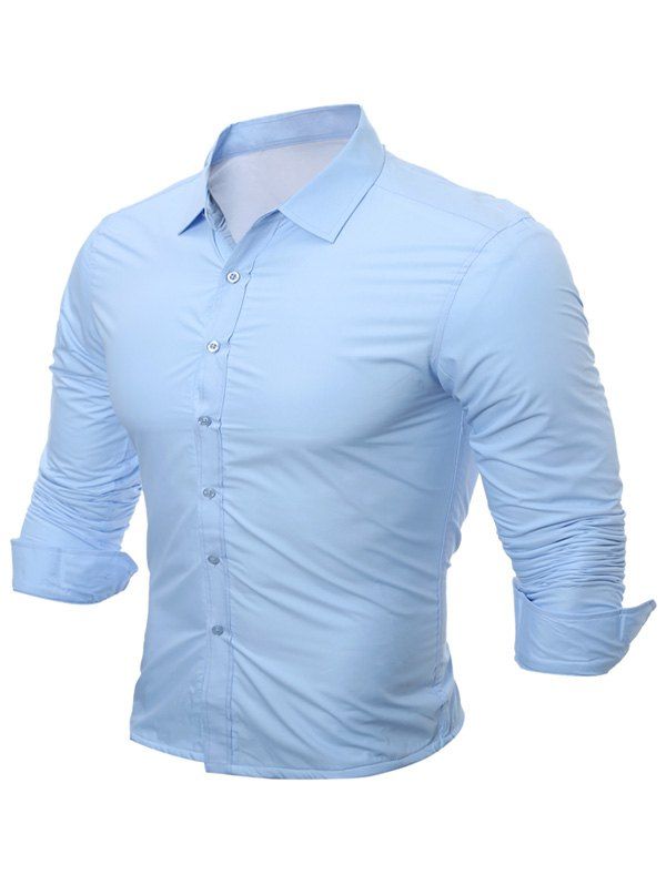 

Flocking Long Sleeve Shirt, Ice blue