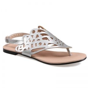 Hollow Out Flat Heel Sandals