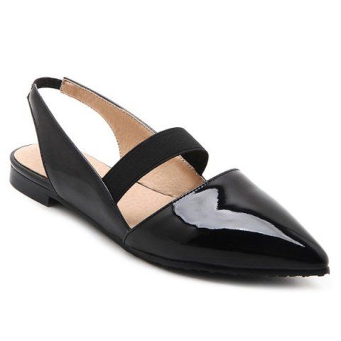 sling back black flats