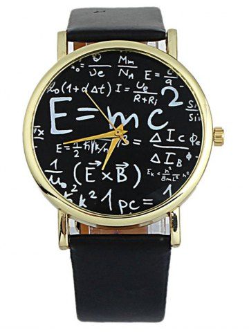 Firstgrabber Faux Leather Math Equation Watch