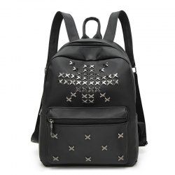 [38% OFF] Casual Criss Cross Nylon Backpack | Rosegal