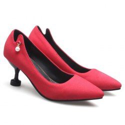 Faux Pearl Suede Pumps