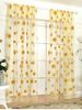 Sunflower Print Fabric Tulle Window Curtain -  
