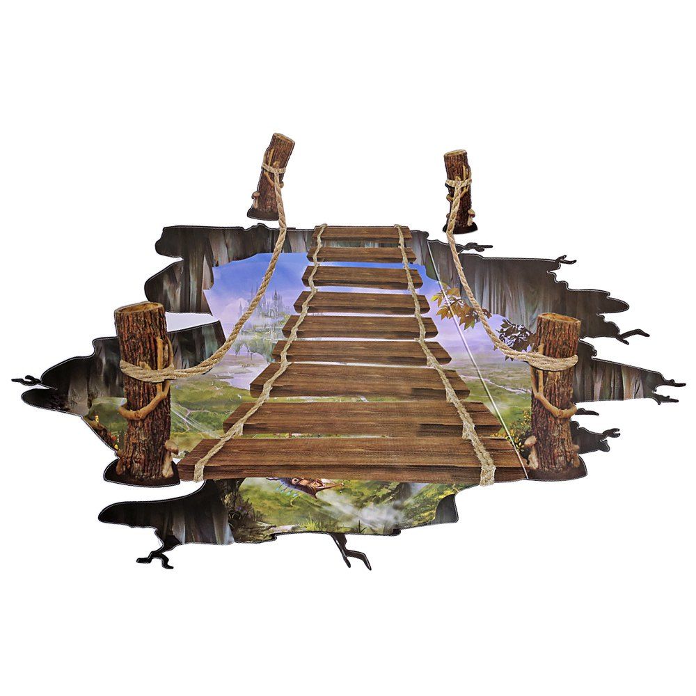 

Creative Removable 3D Drawbridge Bedroom Kindergarten Floor Sticker, Colormix