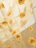 Sunflower Print Fabric Tulle Window Curtain -  