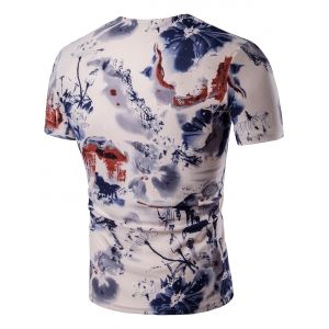 Colormix 3xl Chinese Painting V Neck Tee | RoseGal.com