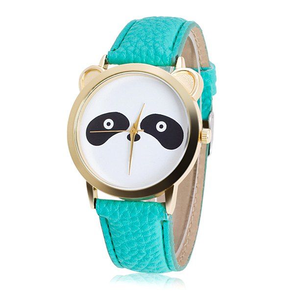 

Artificial Leather Panda Quartz Watch, Mint