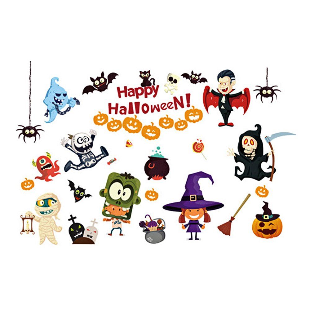 

Halloween Cartoon Room Decorative Wall Stickers For Kids Rooms, Colorful