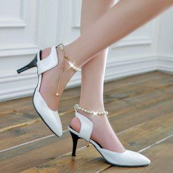 Slingback Faux Pearls Pumps