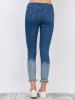 Ombre Frayed Hem Skinny Jeans -  