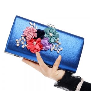 Beaded Flowers Evening Clutch Bag