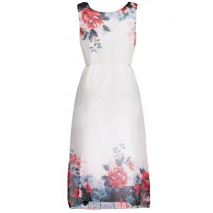 chiffon sleeveless maxi floral dress dresses guest rosegal