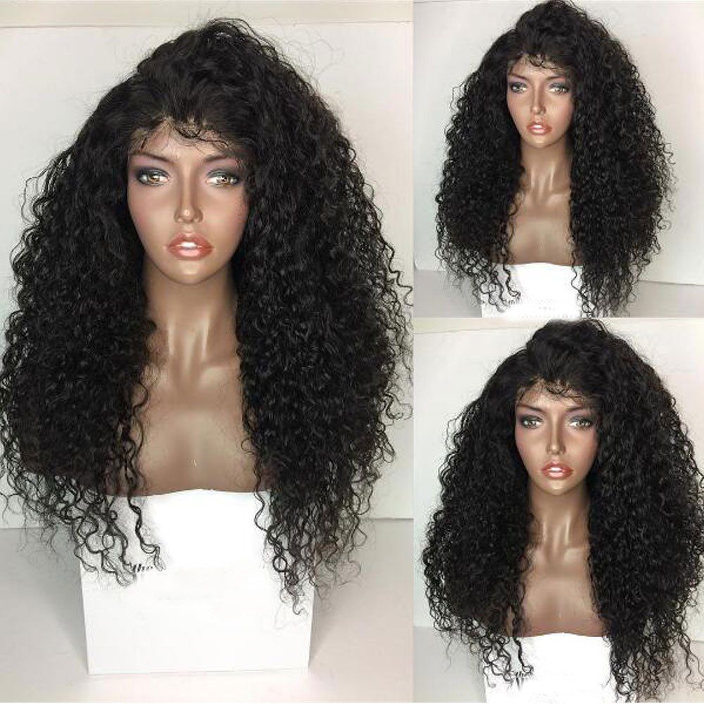 [32 Off] Long Kinky Curly Lace Front Synthetic Wig Rosegal