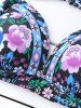 Floral High Waist Plus Size Bathing Suits -  