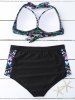 Floral High Waist Plus Size Bathing Suits -  